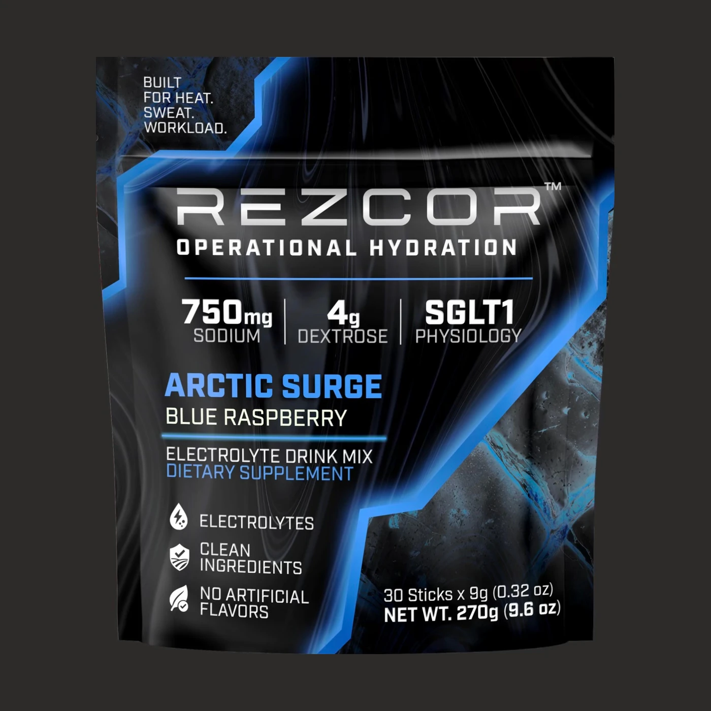 REZCOR Operational Hydration Arctic Surge Blue Raspberry, 30 stick pouch