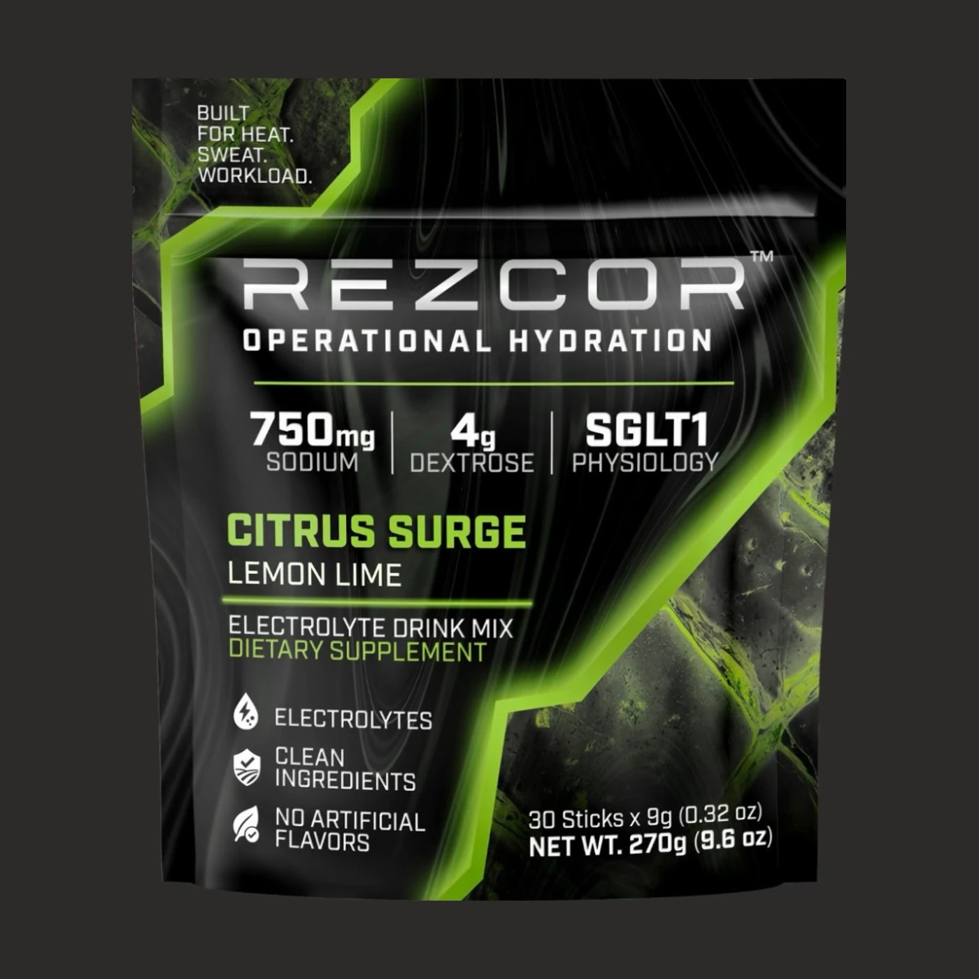 REZCOR Operational Hydration Citrus Surge Lemon Lime, 30 stick pouch